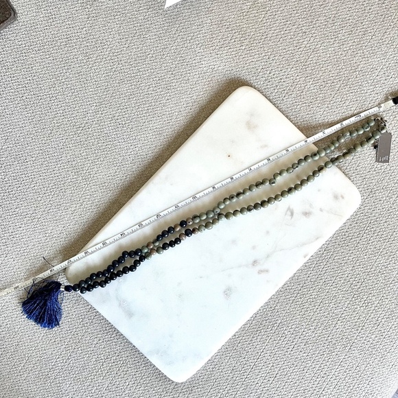 J. Jill NWT Pure Jill Blue Beaded Long Tassel Pendant Necklace - Picture 6 of 6